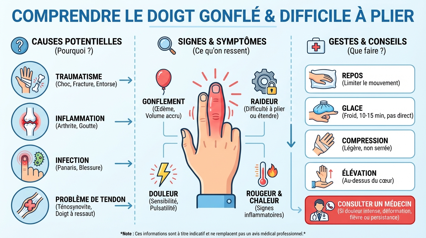 Causes communes d'un doigt gonflé